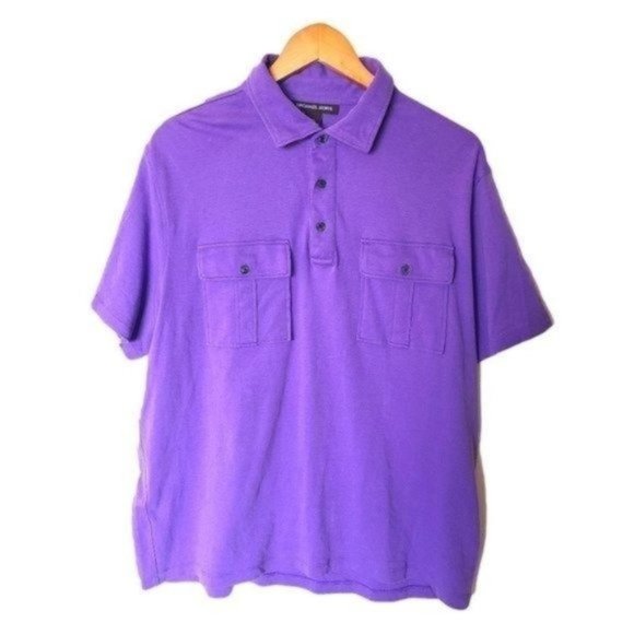 Michael‎ Kors Mens Polo Shirt Purple Size XL Cotton - Picture 1 of 10